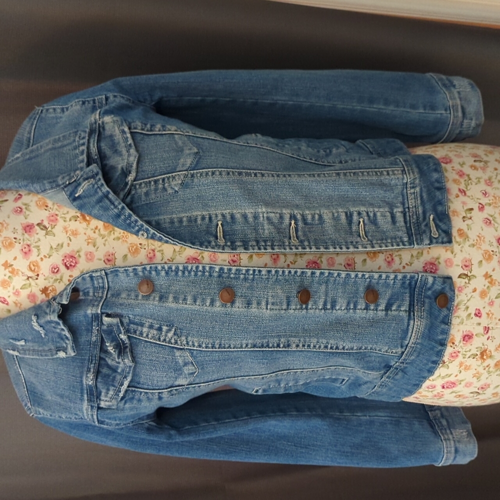Distressed jean jacket - perfect for layering!